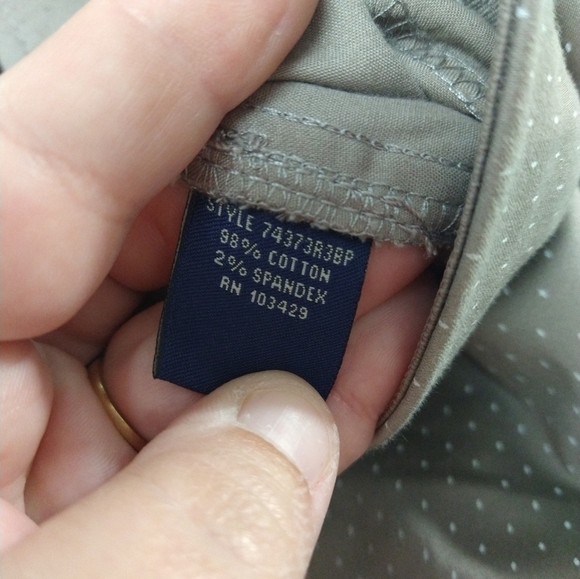 $Khakis &co brown white elongated dot cropped ankle elastic stretch pants Size18 - Picture 9 of 12